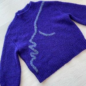 Purple Virgo Intarsia Knit Sweater